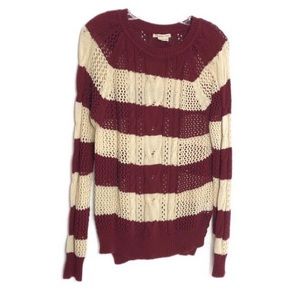 Coincidence & Chance Loose Knit Striped Crew L